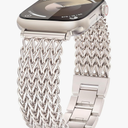 Minyee Compatible with Apple Watch Band 41/40/38/44/45/46/49/42mm Women, Dressy Stainless Steel Metal Chain Strap Designer Starlight Link Bracelet Wristband for iWatch Series 10 9 8 7 6 5 4 Ultra SE