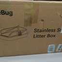 Stainless Steel XL Cat Litter Box for Cats, High-Sided Design Prevents Urine Leakage, Non-Stick, Easy to Clean, Includes Scoop, Gray L