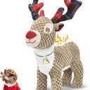 Christmas Dog Toys for Large Breed, Plush Squeaky Stuffed Animals Interactive Medium & Small Dog Toys, Funny Cute Puppy Toys, Dog Birthday Gifts for Dog Presents