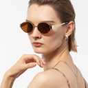 2 x STGATN 2 Packs Trendy Sunglasses for Women Retro Oval & Stylish Hexagon Gold Metal Sun Glasses UV Protection Vintage Shades