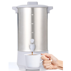 SYBO stainless steel hot water dispenser with spout and secure  lid