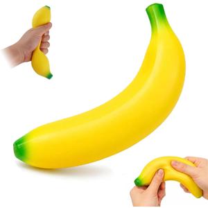 7in Slow Rising Banana Squishy Toy, Soft Realistic Squishy Banana | Durable PU Foam Squeezy Sensory Fidget Toy for Stress Relief,Fun Office Desk Decor and Relaxation Gift for Adults and Kids