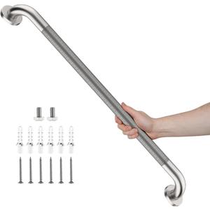 Shower Grab Bar 32 Inch, iHansee Brushed Nickel Bathroom Grab Bar w/Anti-Slip Knurled Grip, Stainless Steel Safety Handicap Bars, Wall Mounted Balance Support Handrail Bath Handle for Senior Elderly
