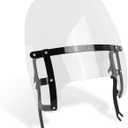 15" Motorcycle Windscreen Windshield Compatible with Harley Fat Boy FLFB FLFBS 2018-2025 PC Windscreen Double Bubble (Black, 15 inch)