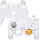 eXtremeRate Clear Faceplate Backplate for Nintendo Gamecube, Custom DIY Replacement Housing Shell Cover with Buttons for Nintendo Gamecube Controller - Controller NOT Included