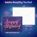 INPHER UPGRADED Birthday Cards Fireworks Pop Up Cake Light and Music Happy Birthday Gifts Decorations for Women, Men, Mom, Grandma (purple)