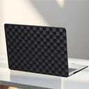 Checkered Print Case for MacBook Air 13 inch M5 M4 2026-2022 A3240 M3 A3113 M2 A2681,Checker Gingham Grid Textured Leather Hardshell Case&Keyboard Cover for Mac Air 13.6 Laptop, Checkered Black