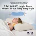 HighBeds Cervical Neck Pillow - Side Sleeper Pillow for Neck Pain Relief, Soft Ergonomic Memory Foam Pillows Ice Silk Zipperless Pillowcase, Eco-Friendly and Durable Material (White)