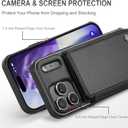 Vinich for iPhone 17 Pro Wallet Case with Card Holder, RFID Blocking Credit Slots Kickstand Shockproof Phone Cover Fit for iPhone 17 Pro 6.3" Black