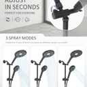 Filtered Shower Head with Handheld Shower Head High Pressure Rainfall System with Slide Bar Dual Filter Softener for Hard Water,6 Spray Modes,Adjustable Height,Black