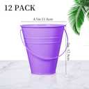 Sadnyy 12 Pack Metal Buckets with Handle, Galvanized Bucket 4.5 x 5 Inch Basket Bucket Party Supplies, Crafts for Christmas Halloween Candy Bars Vase Crafts(Rainbow Color)