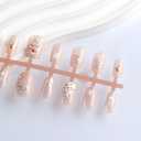 Christmas Tree Gold Line Press on Nails Short Square Fake Nails with Bling Snowflake Designs Winter Reusable Nails Press ons Xmas Full Cover Glue on Nails for Women Holiday Nails 30Pcs