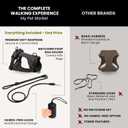 No Pull Dog Harness and Leash Set 3-in-1, Medium, Black