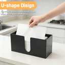 ZAVOOS 2 Pack Acrylic Paper Towel Holder, Black Countertop Napkin Dispenser for Z-fold C-fold Trifold, Multifold Hand Towel Storage Holder Organizer for Bathroom, Toilet, Kitchen