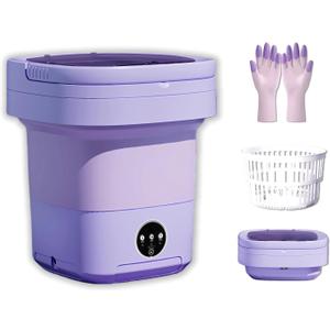 Portable Washing Machine,Mini Washer,16L Upgrade Mini Laundry Machine with Spin Basket,Deep Clean Baby Clothes,Underwear,Socks,Small Pet clothes; Ideal for RV, Dorm, Camping (Purple)