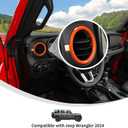 Linskip for 2024-2025 Jeep Wrangler JL 4XE & Gladiator JT Dashboard Air Vent Rings, Air Vent Covers Compatible with Sport, Rubicon, Sahara, Willys, Rubicon, Interior Accessories(Orange)