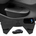 Abystar Door Built-in Trash Can for Tesla Model Y Juniper 2026, Front‑Seat Car Garbage Bin with Push‑Open Lid, Premium Waterproof ABS Door Organizer Insert Accessories