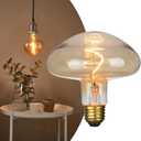 Dimmable E26 3W 2200K 25W Equivalent Amber Led Bulb, Mushroom Ambient Mood Light Warm Yellow 200LM ,110-130V, Modern Stylish Style Vintage Edison Bulbs, Decorative Hanging Led light Bulb for home