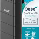 OASE EcoFlow 100 Internal Aquarium Filter, for Freshwater and Saltwater Tanks Up to 26 Gallons, Quiet, Customizable Water Flow, Multi-Stage Filtration