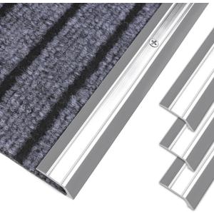 3-Pack Metal Carpet Floor Transition Strips, 36in Carpet to Tile Floor Edging Trim Strip, Aluminum Threshold Strip Suitable for Threshold Height Less Than 5mm (Silver)