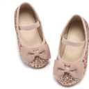 Kiderence Little Toddler Girls Dress Shoes Ballerina Ballet Flats Kids Mary Janes (Ck322 Rose Gold)