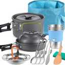TOMSHOO Camping Cookware Mess Kit, Lightweight Camping Cooking Set Alumina Backpacking Camping Pots Pans Kettle Set for Outdoor Backpacking Hiking Picnic Included Carry Bag