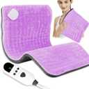 Heating Pad for Period Cramps, 12"×24" Electric Heating Pad for Back Neck Shoulder Muscle Pain, 9 Heat Settings&4 AutoOff, Moist Heat & Machine Washable,Valentines Birthday Gifts for Women Men,Purple