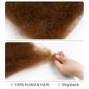 QVR Afro Kinkys Bulk Human Hair for Dreadlock Extensions Repair Locs, Twist Braiding Afro Kinky Human Hair for Locs 1 Pack 50 Gram