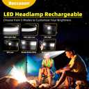 LED Headlamp Rechargeable 2PCS - 230 COB Super Bright Head Lights for Forehead, Hard hat Light for Adults, USB C Headband Flashlight for Work, Hiking, Running, Camping Essentials Gear (2 Pack - New Upgrade II Dual-Led Strip)