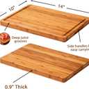 Allsum Bamboo Cutting Boards for Kitchen, 1" Extra Thick Wood Butcher Block, Heavy Duty Wooden Chopping Block, Charcuterie Boards & Cheese Platter