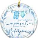 4 x Baby Memorial Ornament - Carried for a Moment Loved for a Lifetime Ornament  Miscarriage Remembrance for Loss of Baby Boy or Girl  Sympathy Gift for Parents, Families