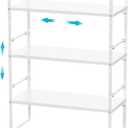 iPEGTOP Expandable Cabinet Storage Shelf Organizer Rack, Heavy Duty Cupboard Stand Spice Rack Adjustable Height Garage Pantry Shelf Space Riser for Counter Kitchen Organization, White, 3 Pack (10.2" Width - 3 Pack)