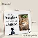 Cat Memorial Wooden Picture Frame Gifts for Loss of Cat, Angels Have Wings And Whiskers, Pet MemorialSympathy Gifts, Fits 4x6 Photo Frame (White)