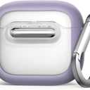 SURITCH Magnetic Cases for AirPods 4 Earbuds, Compatible with MagSafe, Shockproof Cases for AirPods 4th Generation, Rugged Protective Cover with Secure Lock & Carabiner & Cleaning Kit, Purple