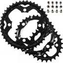 BUCKLOS 64/104 BCD Bike Chainring Set with Pin, Steel CNC Alloy Double/Triple MTB Chainring 22T 24T 26T 32T 38T 42T 44T 4 Bolts Mountain Bicycle Chainrings 8 9 10 Speed Compatible