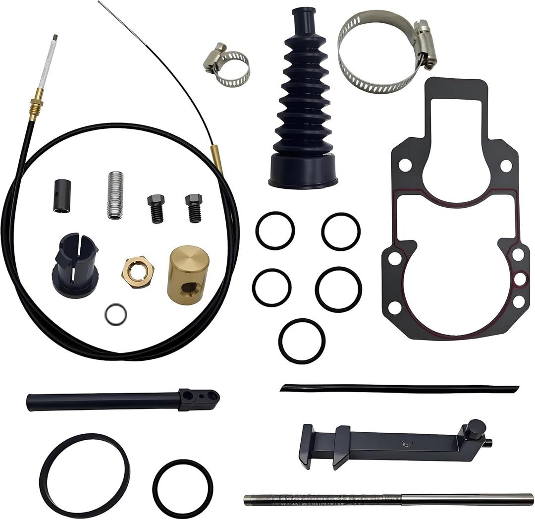 Lower Shift Cable Kit/Shift Cable Kit+Gasket Compatible with Mercury Mercruiser Alpha One+Gen 2, R, MR (Replace# 865436A03,865436A02,19543T-1,19543A10,19543A)
