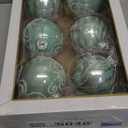 80MM Silver and Pale Aqua Embellished Ball Ornaments, 6 Piece Set