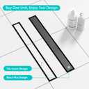 Neodrain 48 in Matte Black Linear Shower Drain with 2-in-1 Flat & Tile Insert Cover, 304 Stainless Steel Rectangle Shower Floor Drain,Floor Shower Drain