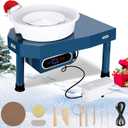 Huanyu Pottery Wheel Ceramic Machine 25 cm with Foot Pedal & LCD Screen, Electric Pottery Machine with Detachable Basin Art Clay DIY Sculpting Tool Kit