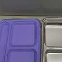 Stainless Steel Bento Box Kids, Kids Metal Bento Lunch Box BPA Free Lunch Box Containers 304 Stainless Steel Bento Box for School and Office(Purple)