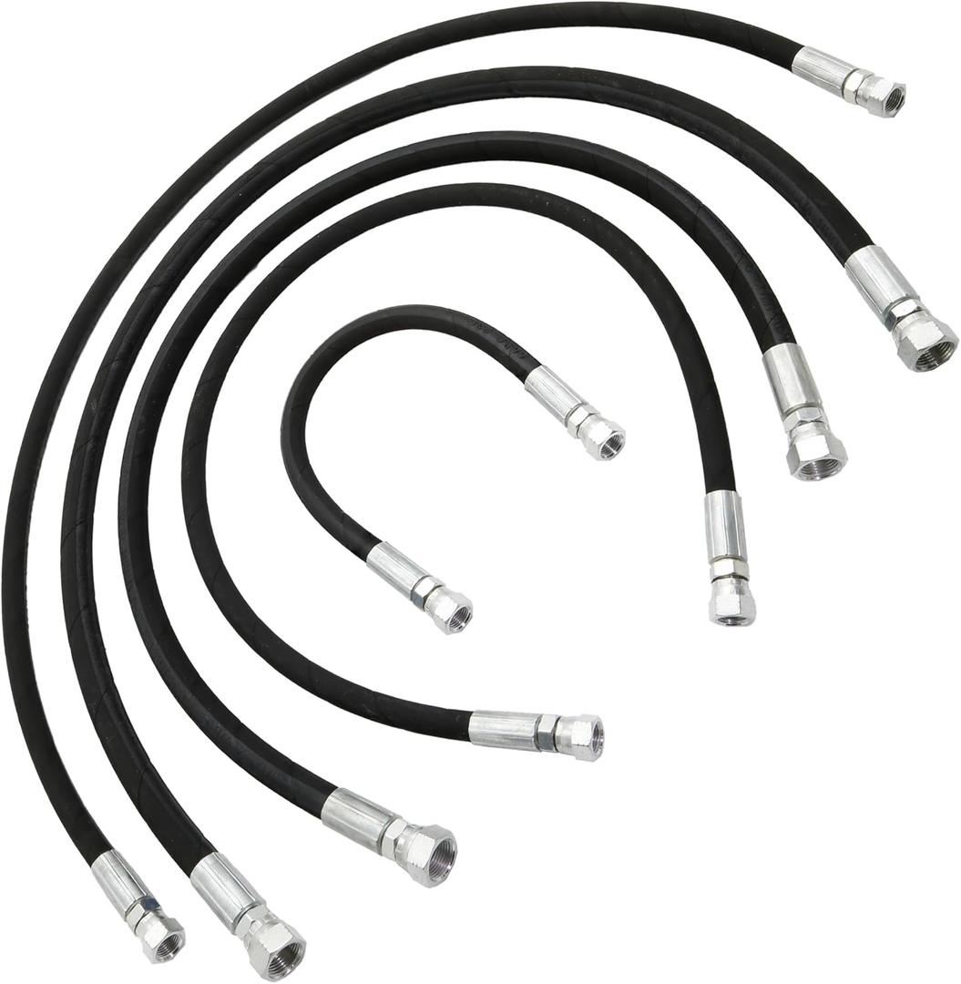 Hydraulic Hose Kit 16" 36" 42" 38" 42" Receiver 1/4'' 3/8'' Fit for Fisher Xtreme V Snowplow, Hose Assembly Replacement Part Pack of 5