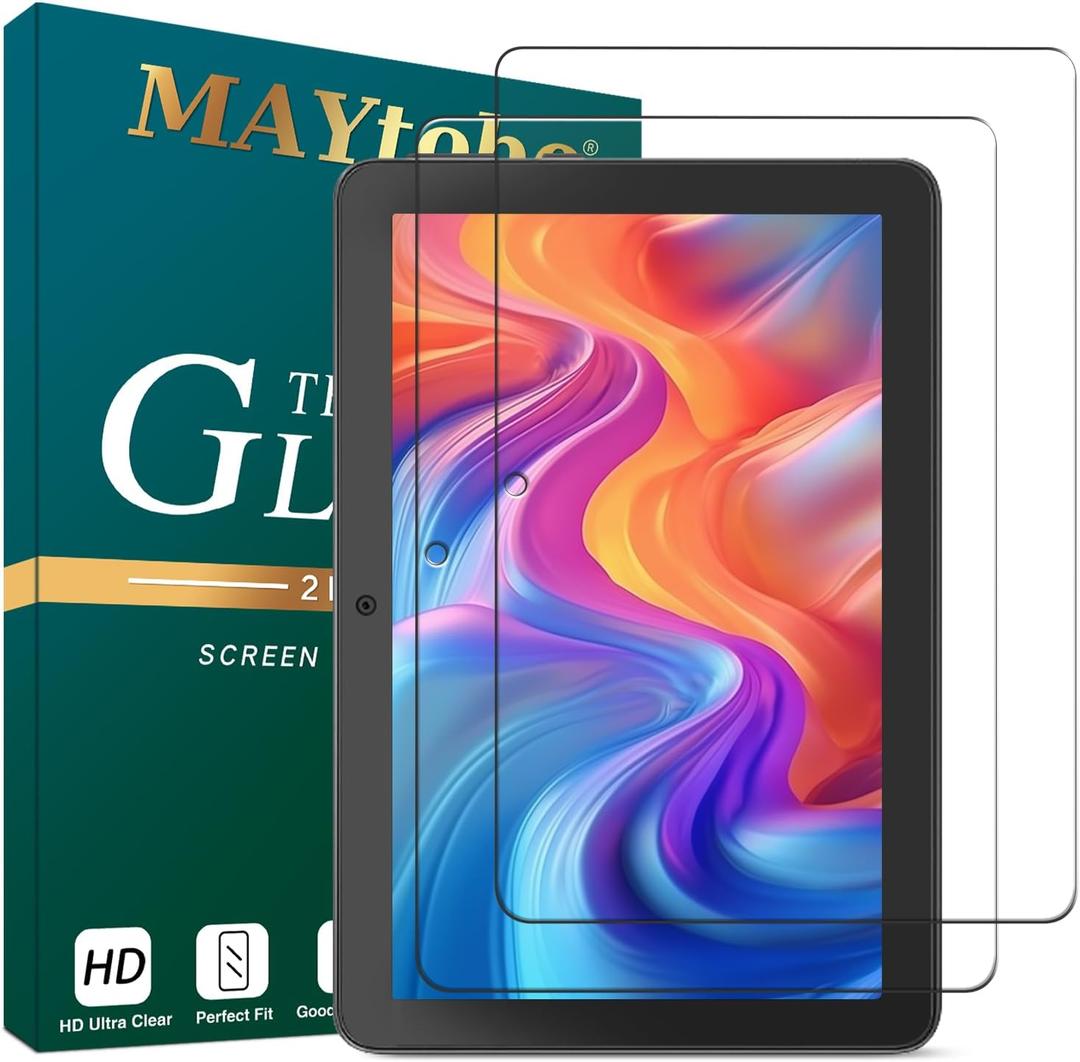 MAYtobe [2-Pack Screen Protector for Fire HD 8 (2022/2020, 12th/10th) (8 Inch) Tempered Glass, No Bubbles, Easy to Instal, Scratch-Resistant