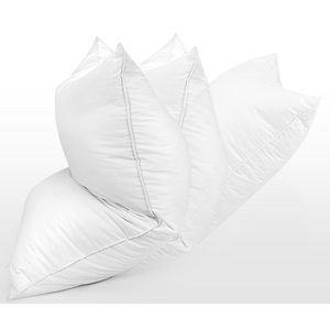 zibroges Ultra Soft Feather Pillows Queen Size - Goose Down Hotel Bed Pillow for Sleeping, (Down Fiber) Fluffy Support Surround Fill Polyester for Back, Stomach, Side Sleepers (Ultra Soft)