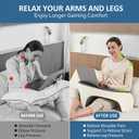 Lap Desk Reading Pillow, Gaming Pillow with Memory Foam Comfort, Bed Rest Desk Pillows for Reading & Working, Multi-Use Couch Laptop Pillows for Adults, Ergonomic Arm Rest for Bed, Sofa & Floor (Grey White)