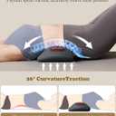 Spine Triple Fusion Back Massager, Smooth Lumbar Support Pillow with Heat, Vibration, Traction, Lumbar Massager Support Pillow Adjustable Height for Bed and Chair for Relief Deep Tissue