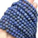 ABCGEMS (2.5mm Large Hole- Matte Finished) Afghanistan Lapis Lazuli Beads (Located in The Remote Kokcha River Valley, High in The Hindu Kush Mountains) Smooth Round 8mm (Not Shiny)
