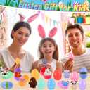 24 Pack Prefilled Easter Eggs with Animal Pop Toys, Filled Easter Eggs for Egg Hunt, Easter Basket Stuffers for Kids,Easter Party Favors Prizes, Prefilled Easter Egg with Toys