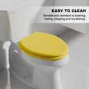 Angol Shiold Wood Toilet Seat, Zinc Alloy Hinges (Elongated, Yellow)