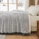 EMME Soft Sherpa Fleece Blanket with Tassel, Reversible Plush Fluffy Large Blanket, Light Weight Warm Decorative Boho Blanket Cover for Sofa, Couch, Bedroom,Travel(Tassel Grey,50"x60") (Throw)