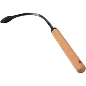 Weed Puller Tool, Manual Weeder with Heavy Duty Steel Curved Head, Hand Cultivator & Garden Hoe, Reusable Wood Handle Weeding Tool for Flower Beds & Vegetable Garden (Black)